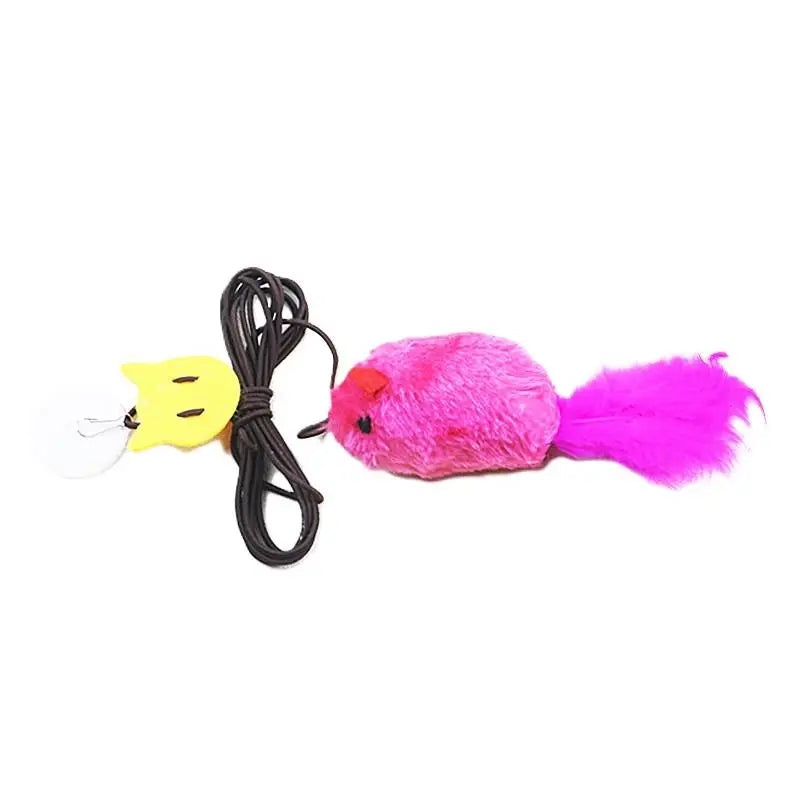 Plush Cat Toy Simulation Mouse Realistic Chirping Feature Kitten Qme A8