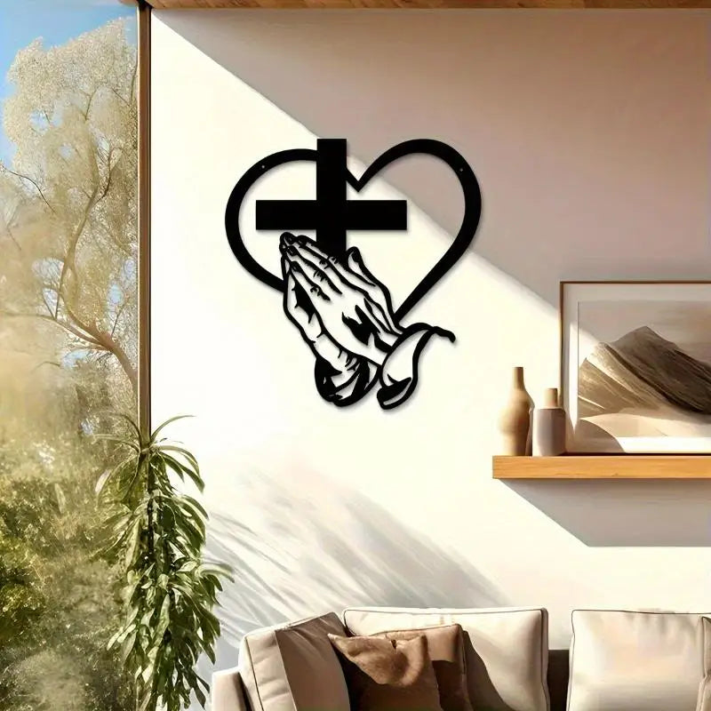 1Pcs Metal Cross Sign Wall Art Decoration Easter Thanksgiving Wall Hanging Decoration,Office Living Room Wall Decor Room Decor Qme
