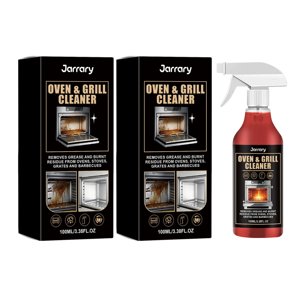 Oven & Grill Cleaning Spray Decompose Oil Stains Remove Food Residues Fast-Acting Foaming Formula Convenient Kitchen Degreaser Qme 2 x 100ML Boxed