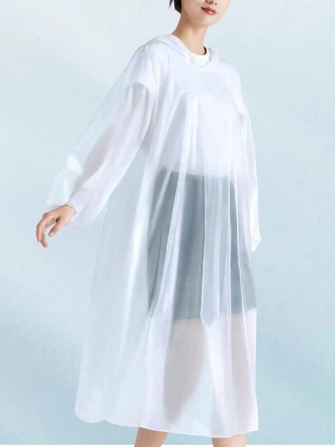 Thick Disposable Rain Poncho Adults Windproof Waterproof EVA Qme