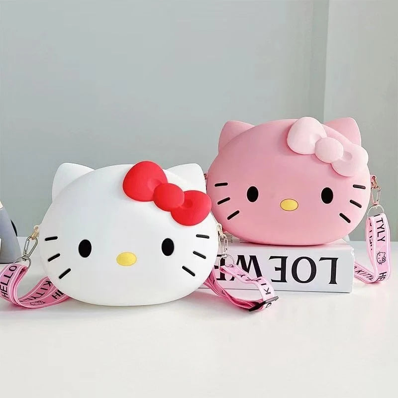 Hello Kitty Cartoon Coin Purse Cute, Instagram-Style Fashion Bags for Students Silicone Crossbody Bag Qme