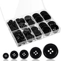 160PCS Round Resin Sewing Button 4 Holes Craft DIY Garment Sewing Button Mixed 5 Sizes Black and White Button Sewing Accessories Qme Black