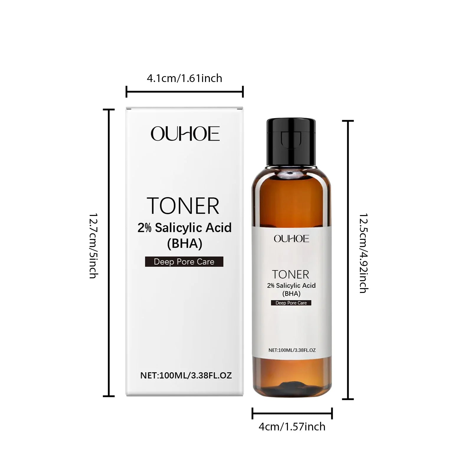 Salicylic Acid Toner for Acne Removing Control Oil Shrink Pores Remove Pimple Exfoliating Moisturizing Brighten Facial Toner Qme