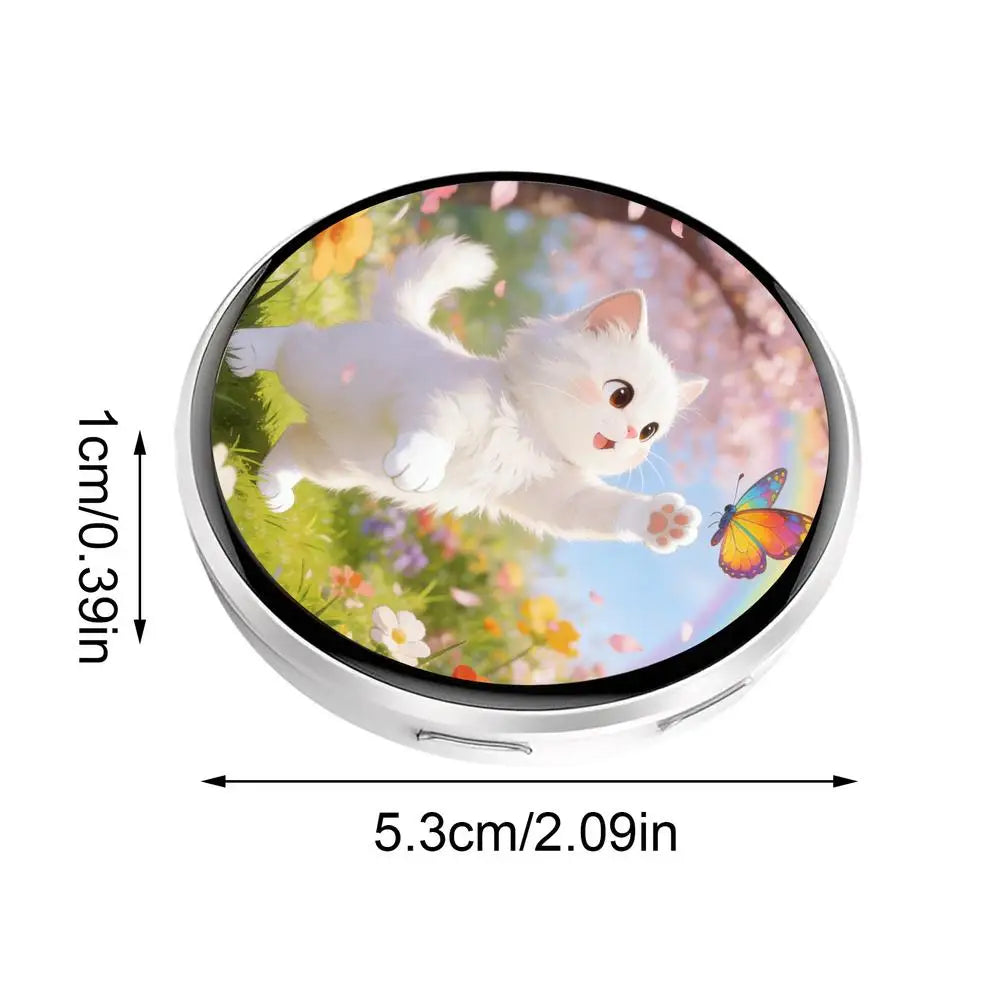 Electronic Badge HD Touchscreen Digital Photo Display Brooch Electronic Badge Anime Pins for Backpacks Christmas Boys Girls Qme White