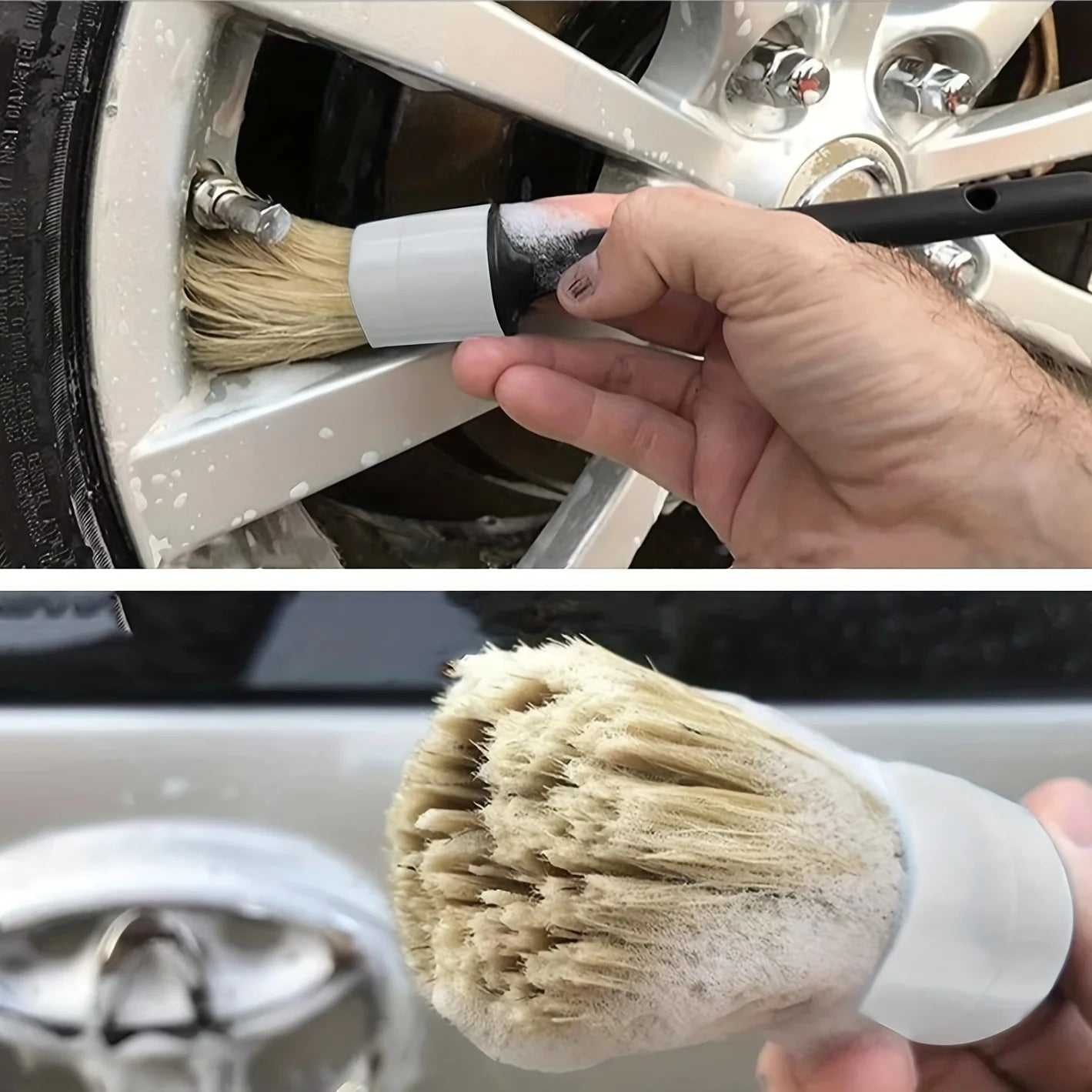Ultra-Soft Car Detail Brushes - Perfect for Cleaning Badge Wheels, Interior Decorations, And Air Vents. Qme