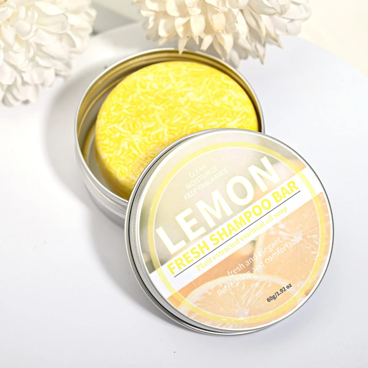 Lemon Essential Oil Shampoo Bar Fresh Fruit Essence Hair Care Soap Qme