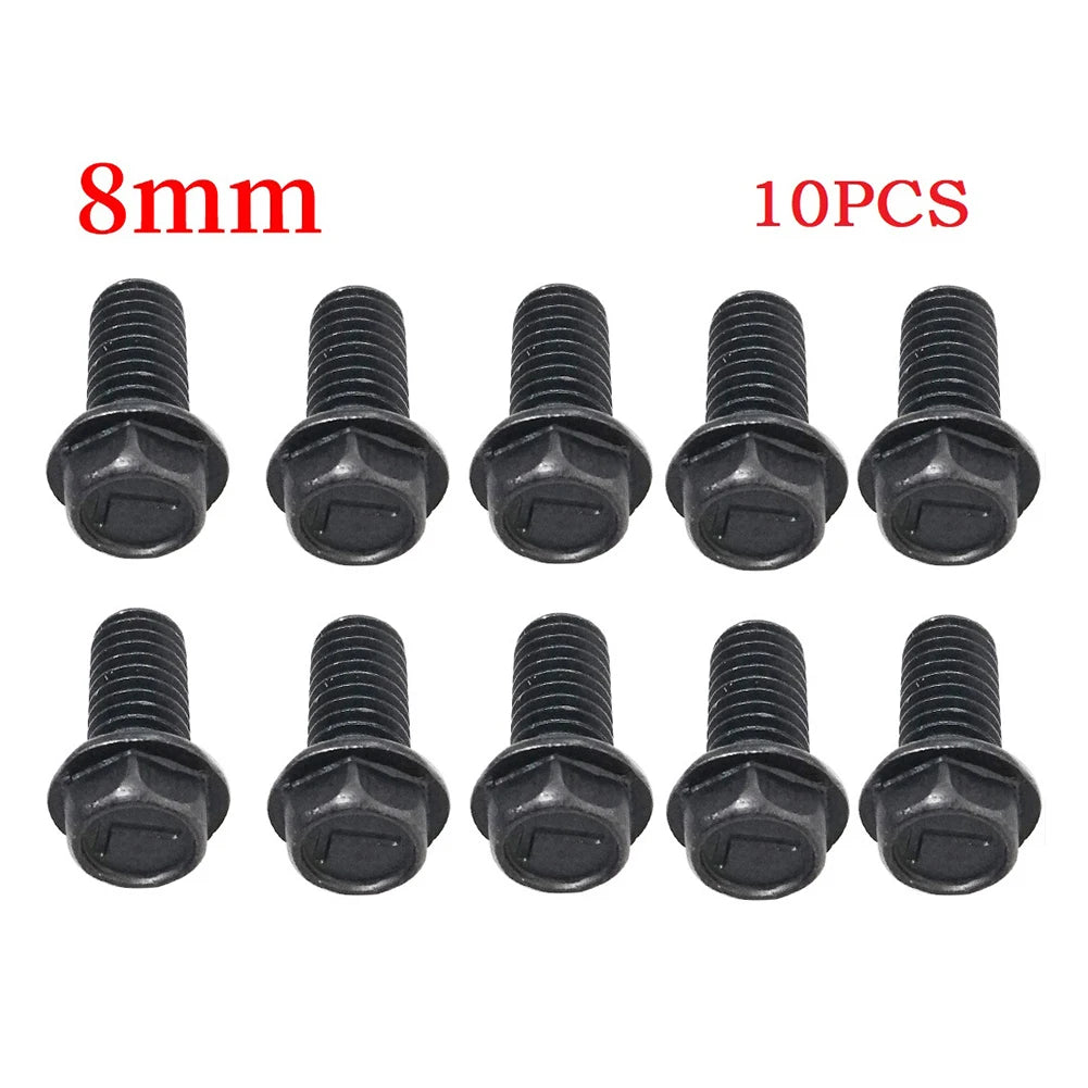 10 Pcs Saw Blade Screw M8 M7 M6 Left Hand Thread Hex Flange 6mm/7mm/ 8mm For Cutting Machine High Strength And Hardness Qme 8mm