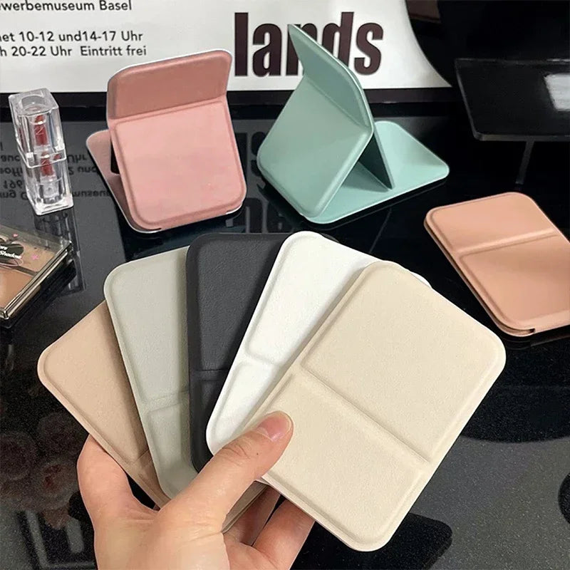 Women Mini Mirror Folding Makeup Hand Mirror Portable Single-side Mini Cosmetic Mirror Foldable High Definition Vanity Tools Qme