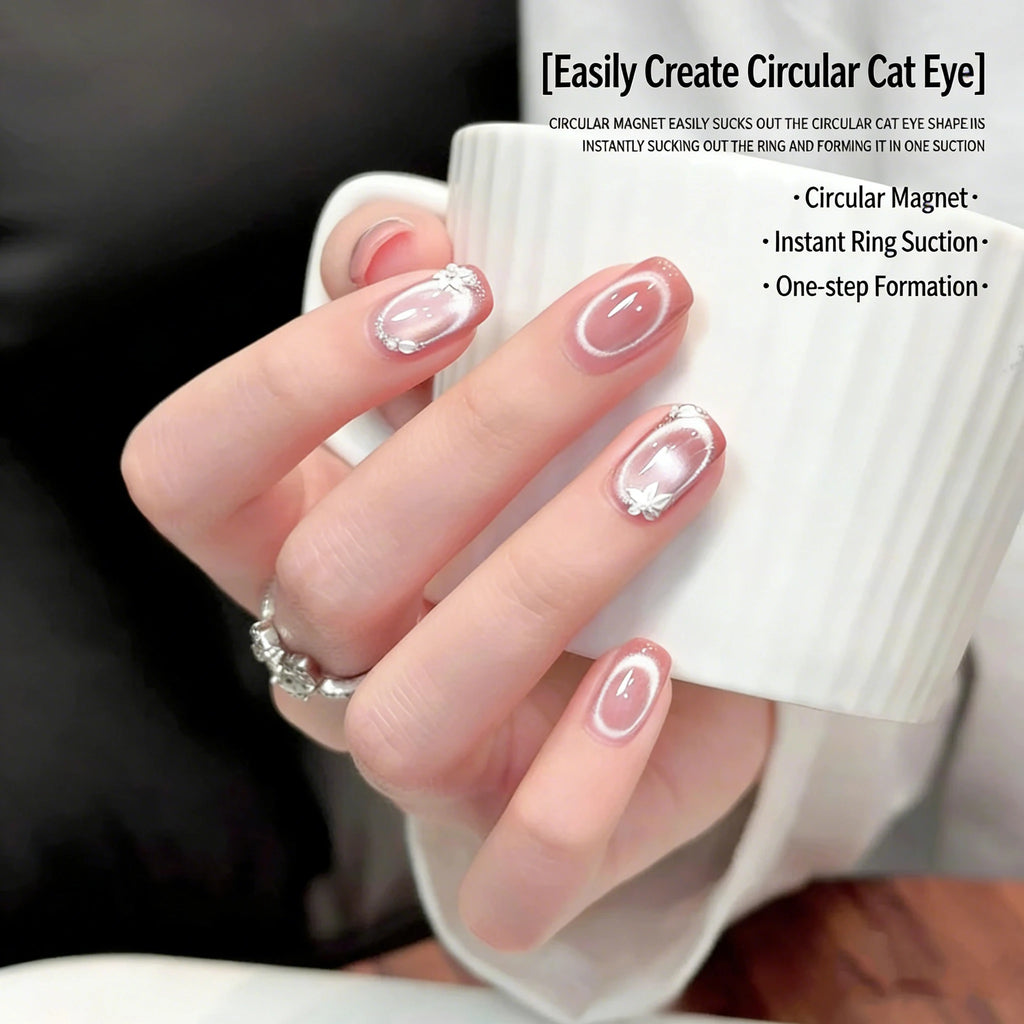Hollow Circle Cat Eye Magnet Nails Strong Magnetic Nail Art Tool Qme