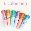 6Pcs Kawaii Mini Cat Claw Highlighter Pen Set Cute Fluorescent Marker Pen School Office Art Stationery Supplie Qme 6 colors