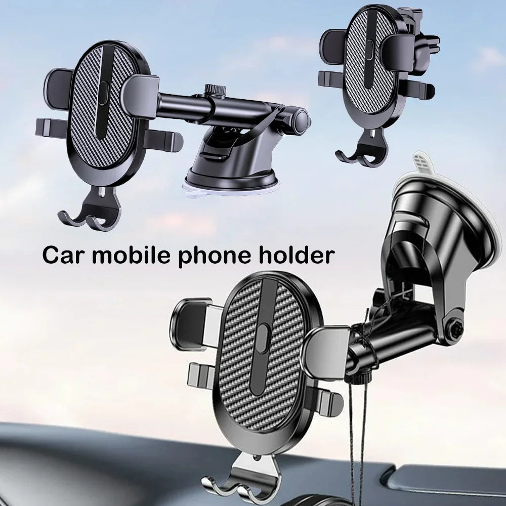 New Universal Gravity Auto Lock Car Air Vent Phone Mount Secure Clip Cell Phone Holder Stand for iPhone Samsung All Smartphones Qme