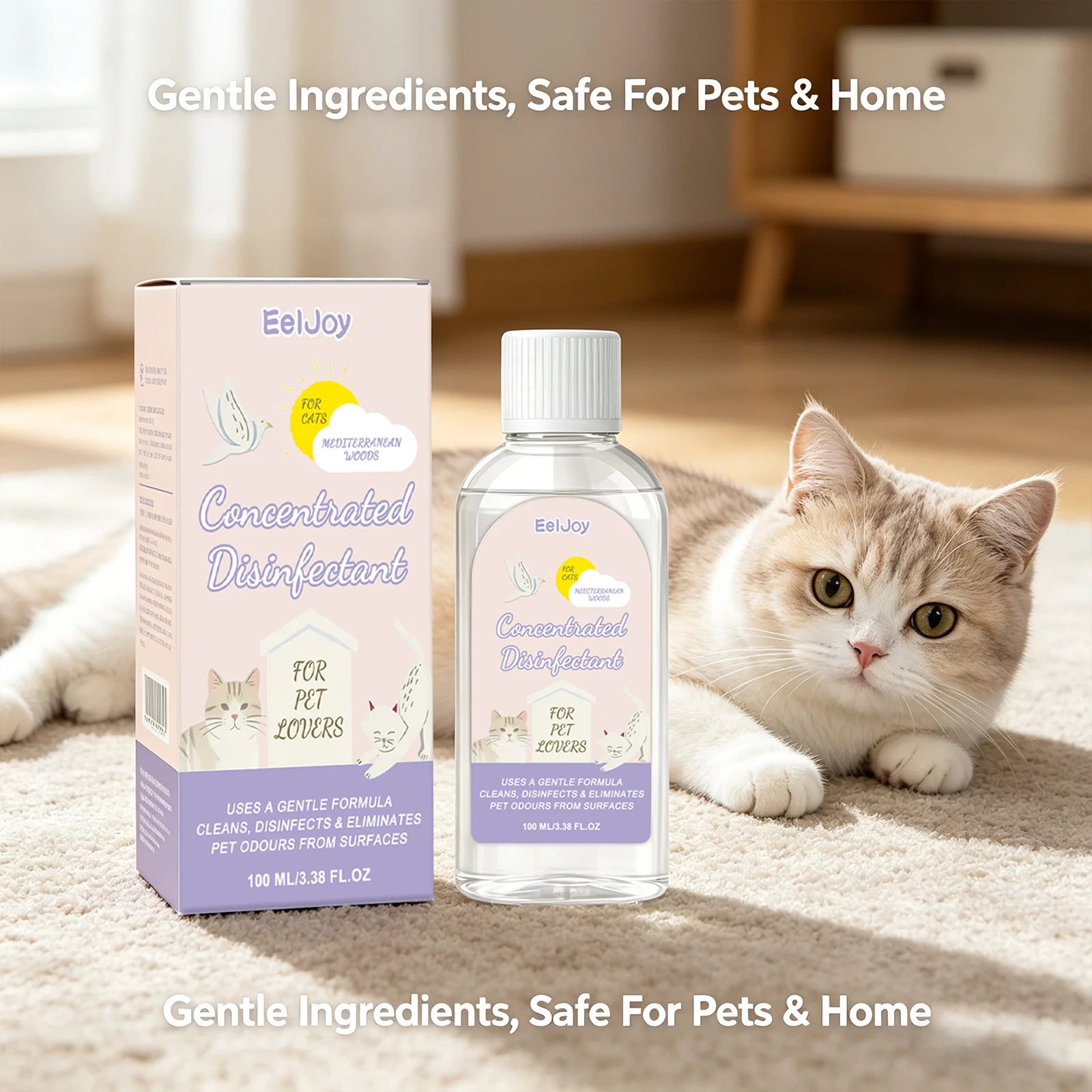 Pet Concentrated Disinfectant 3-in-1 Deep Cleaning Stain Disinfecting Odor-Eliminating Formula Long-Lasting Freshing Pet Cleaner Qme