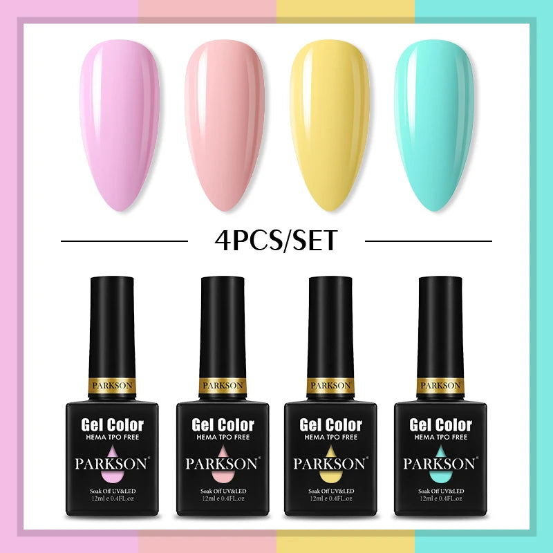 PARKSON Macaroon Series Gel Nail Polish LED UV Summer Solid Semi