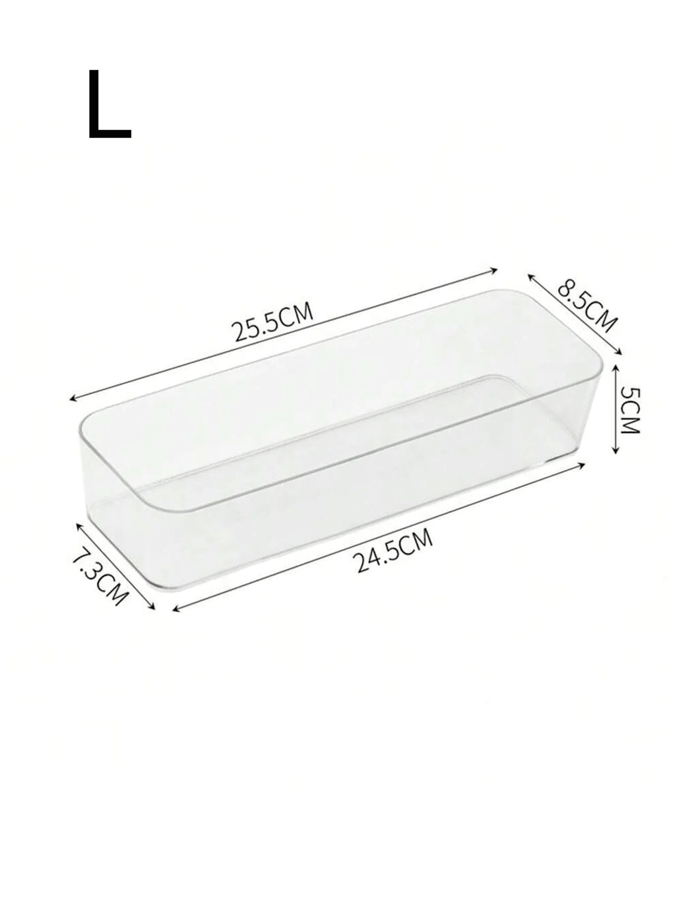 Transparent Cosmetics Storage Box Plastic Uncovered Compartment Qme L