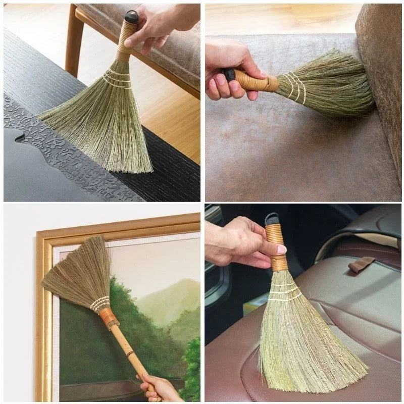 Broom Natural Wood Floor Sweeping Hair Fur Household Cleaning Tool Qme