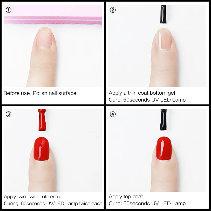 NAILCO Coat Base Gel Nail Polish Nails Art Semi Permanent Lacquer Qme