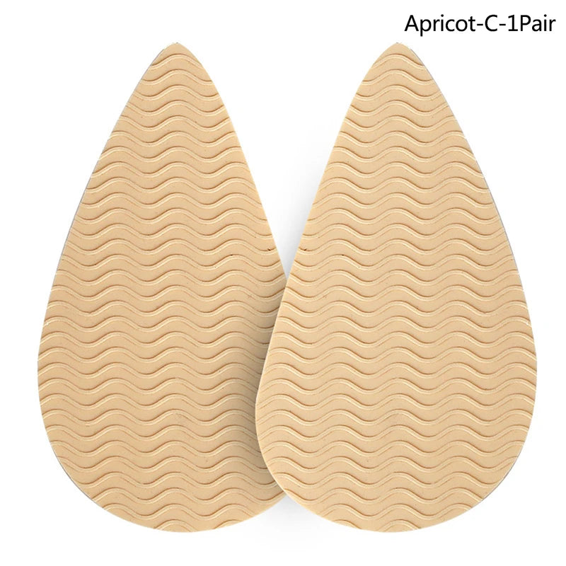Sole Non-slip Sticker Heel Forefoot Anti-skid Pad Noise-absorbing Qme Apricot-C-1Pair