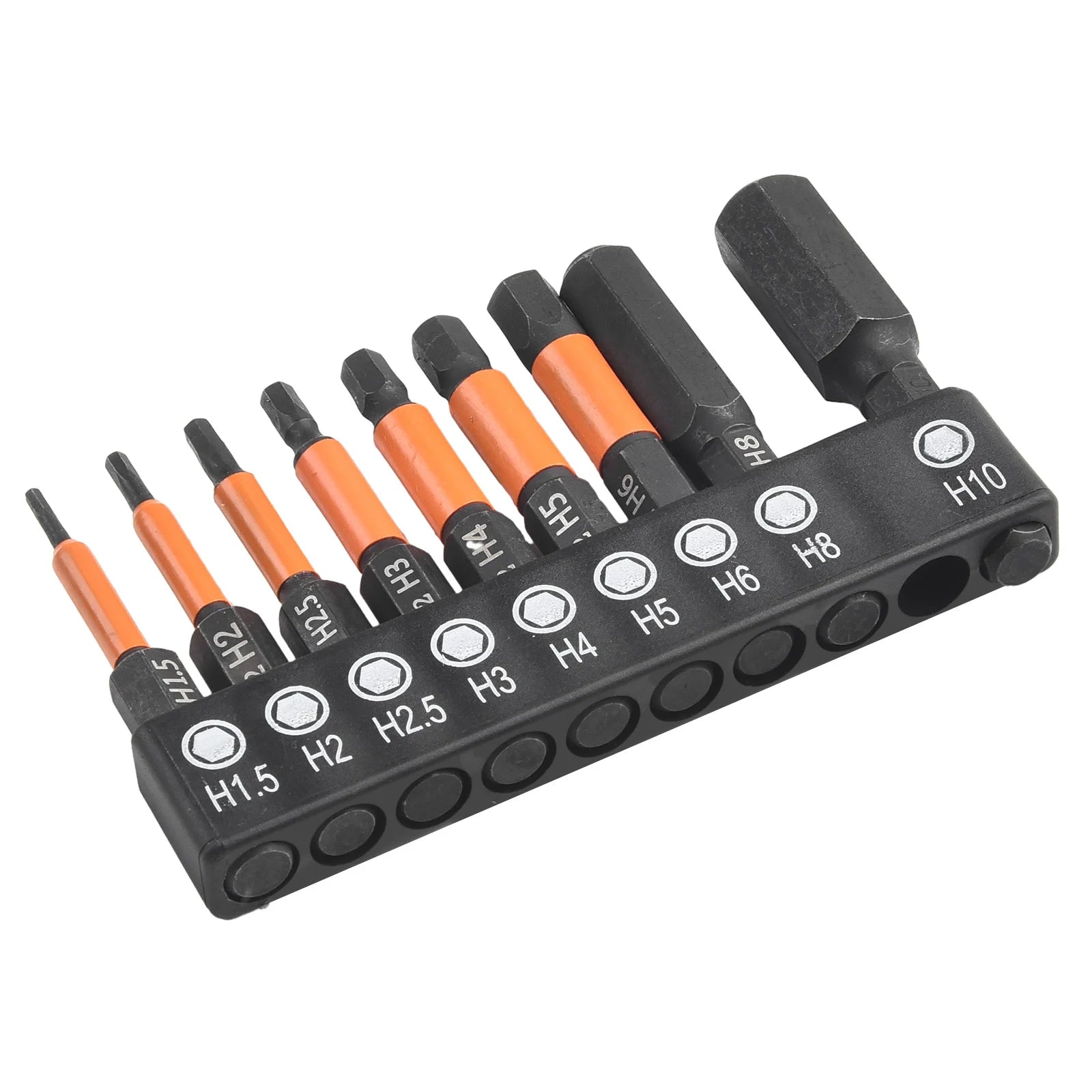 9pcs Hexagon Screwdriver Bit Set Hex Head Wrench Drill Bit 1/4" Shank Quick Change Screwdriver Bit S H1.5-H10 Hand Tools Qme
