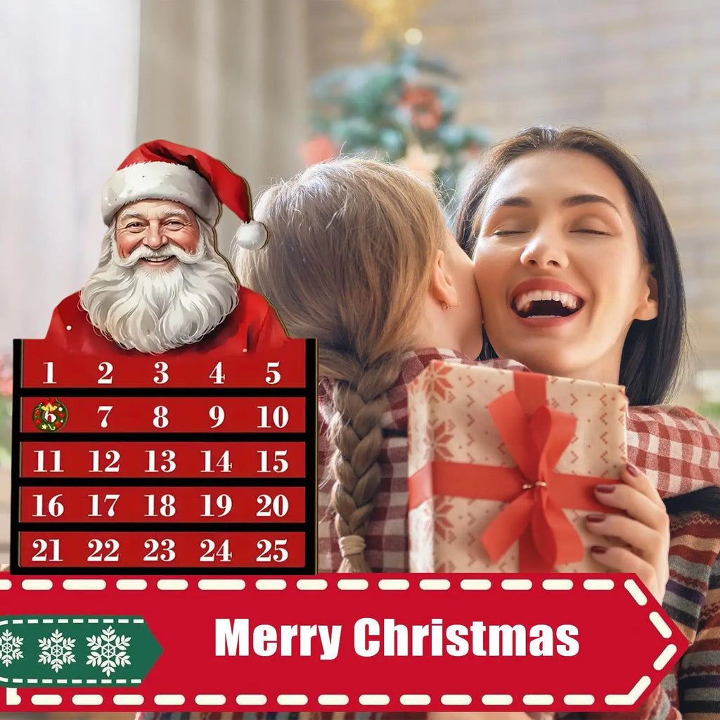 Wooden Christmas Countdown Calendar 24 Day Toy Display Decor Vacation Qme