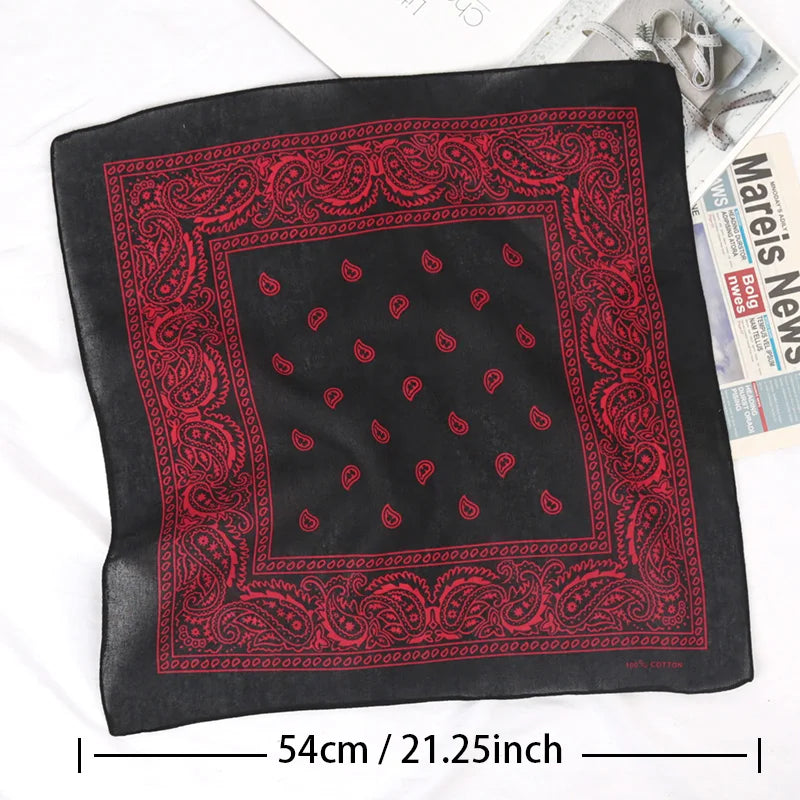 Unisex Hijab Men Women Black Cotton Bandana Hairband Cowboy Biker Qme