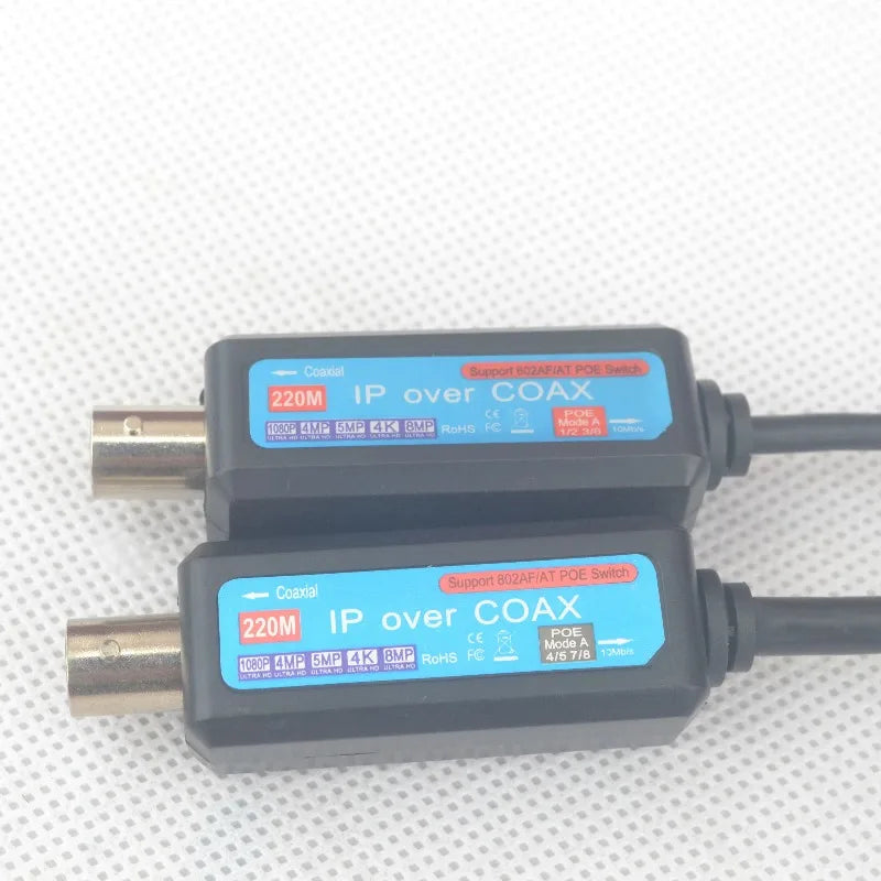 1PCS IP Network POE to Coaxial Cable Transmitter Extend HD Video Network Signal Support 12364578 Qme