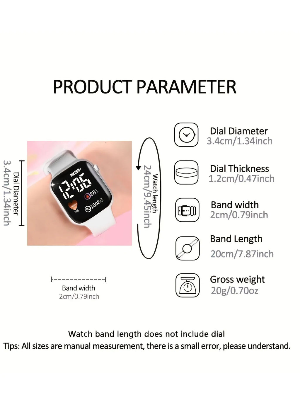 White silicone electronic watch + Sparkle butterfly jewelry, sweet and edgy Qme