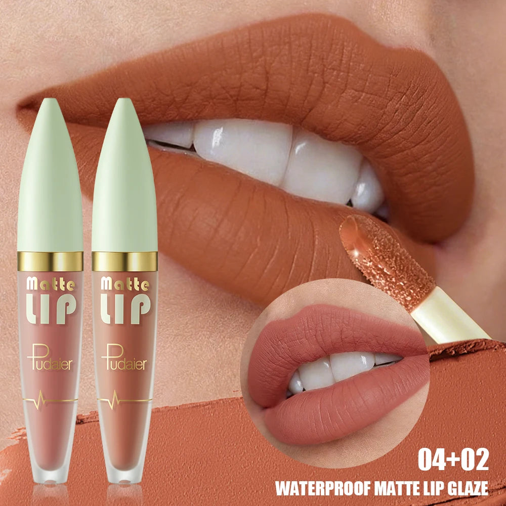 Matte Lip Glaze Waterproof Long Lasting Pigment Smooth Liquid Qme