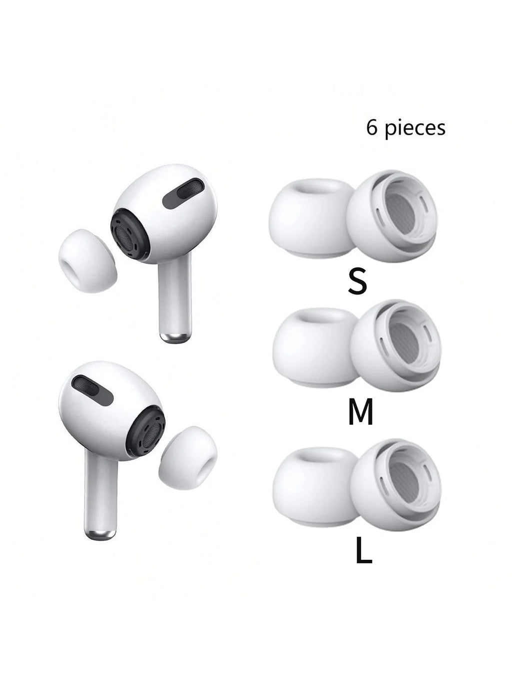 Suitable Airprods Silicone Ear Caps Wireless Bluetooth Earphone Qme Light Grey