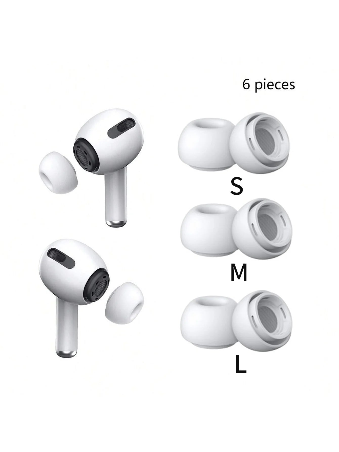 Suitable Airprods Silicone Ear Caps Wireless Bluetooth Earphone Qme Light Grey