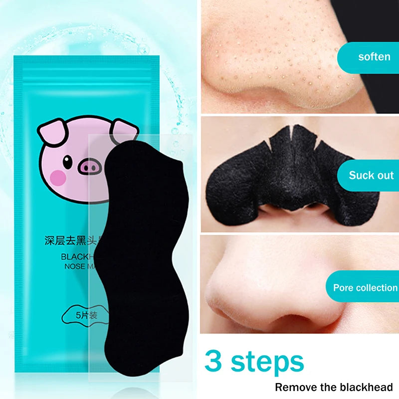 5 15 25 Bamboo Charcoal Nose Pore Strips Deep-cleaning Blackhead Qme
