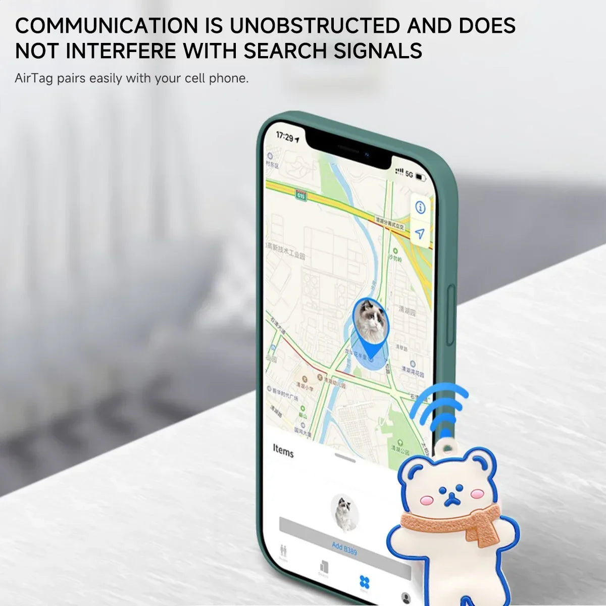 Cartoon Silicone Soft Protective For AirTag Case Locator Tracker Keychain Cover Funny Dog Bear Shape Kawaii Key Ring Qme