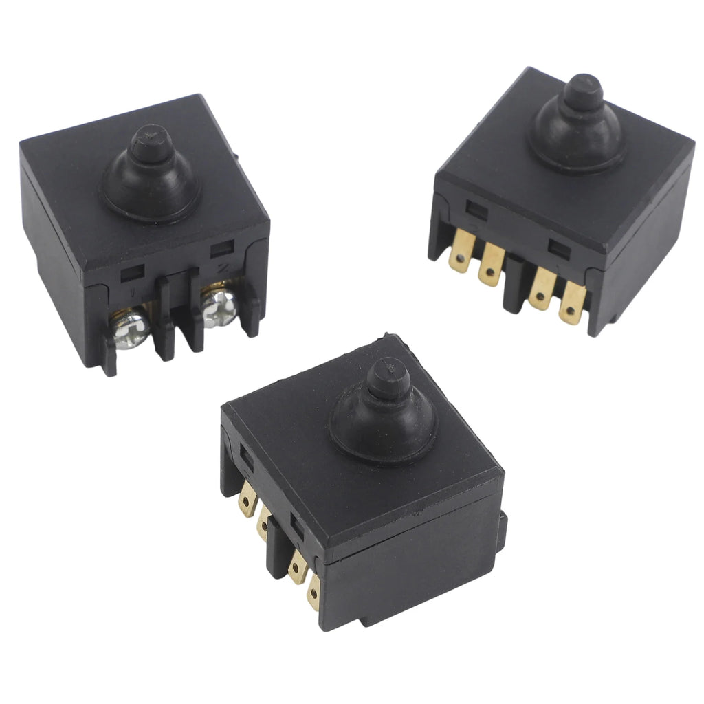 3Pieces Replacement Push Button Switch For For Bosch For GWS6100 Angle Grinder Polisher Compatible Switch Parts For Power Tool Qme