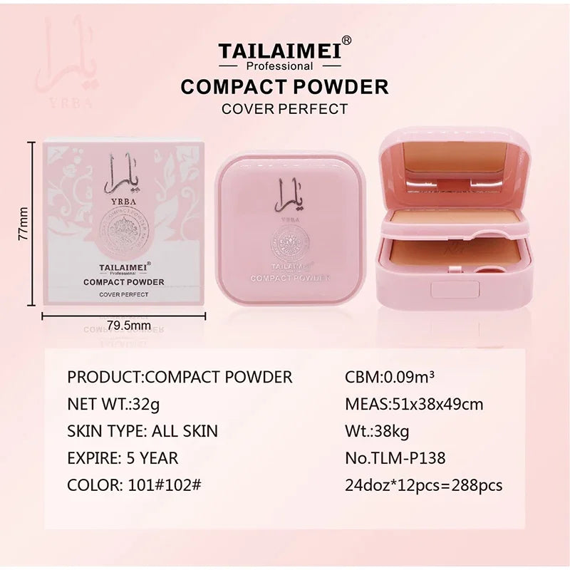 Double Layer Powder Cake Waterproof Long-lasting Women's Makeup Qme