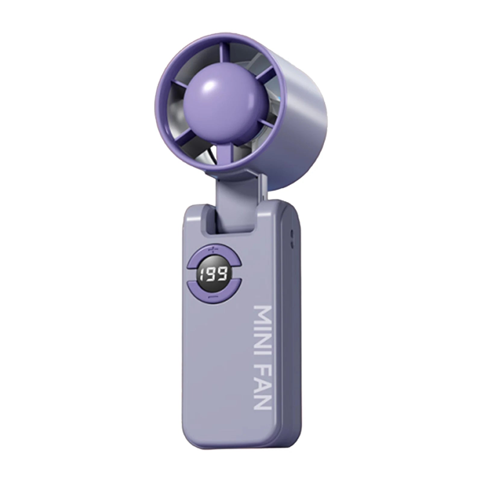 Portable Electric Fan Type-C Charging Rechargeable Hanging Turbo Fans Adjustable Powerful Air Blower for Outdoor Travel Commute Qme PURPLE