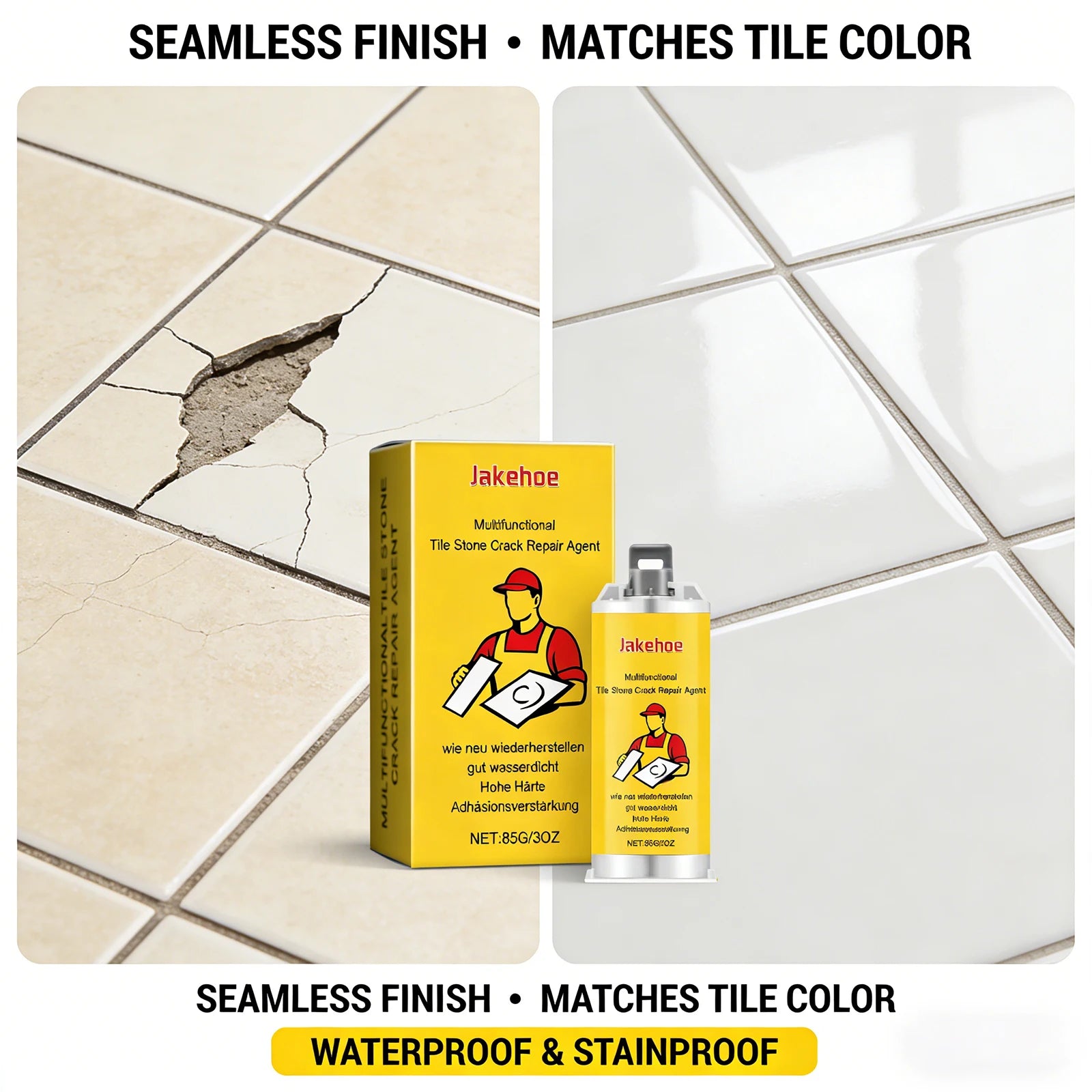 Tile Stone Crack Repair Agent Quickly Repair Ceramic Tiles Crack Restore Tile Integrity Waterproof Durable Ceramic Tile Care Set Qme
