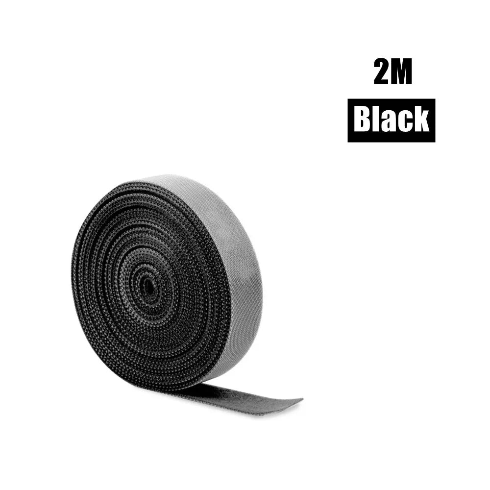 5/3/2/1/0.5m Cable Organizer USB Cable Wire Winder Clip Earphone Mouse Cables Management USB Charger Protector For Mobilephone Qme Black 2m
