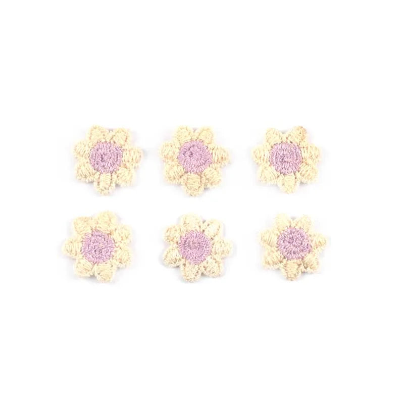 50Pcs 2cm 5color Mini Flower Patches Sewing Accessories Lace Embroidery Garment Appliques For Handmade Material Home Decor c3461 Qme 5