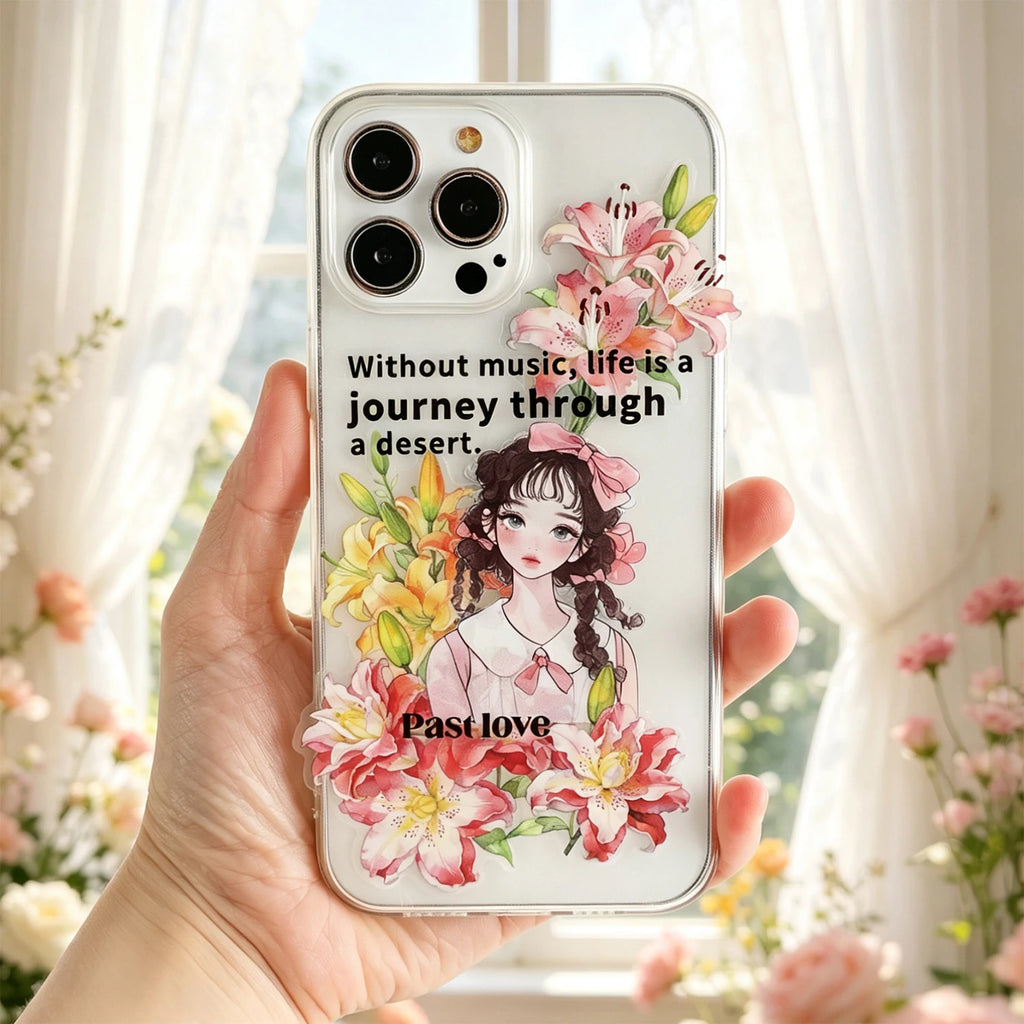TIANZI 20 Pcs Die Cut Sticker Package Flower Themed Handmade DIY Material Decoration Sticker Grass And Grass Series for Account Qme