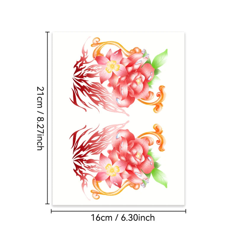 Rose Vine Temporary Tattoo, Herbal Juice Waterproof & Long-Lasting, Elegant Realistic Body Art for Arm, Sleeve & Thigh Qme PT-2