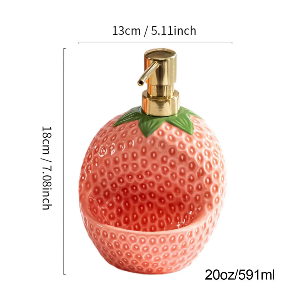 Soap Dispenser Bathroom Strawberry Shape Liquid Lotion Pump Container Qme