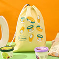 1 Drawstring Oranges Broccoli Ice Cream Storage Bag Reusable Fruit Qme A2