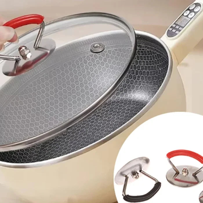 Universal Lib Cover Knob Cap Heat-resistant Cooking Pot Pan Lid Qme