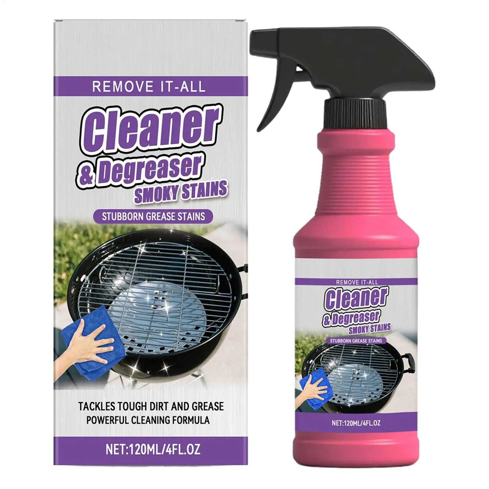 NEW Grill Degreaser Spray 120ml Stove Top Cleaner Degreaser Heavy Duty Oven Cleanser Food Spills Remover For Pot Iron Plate Dish Qme