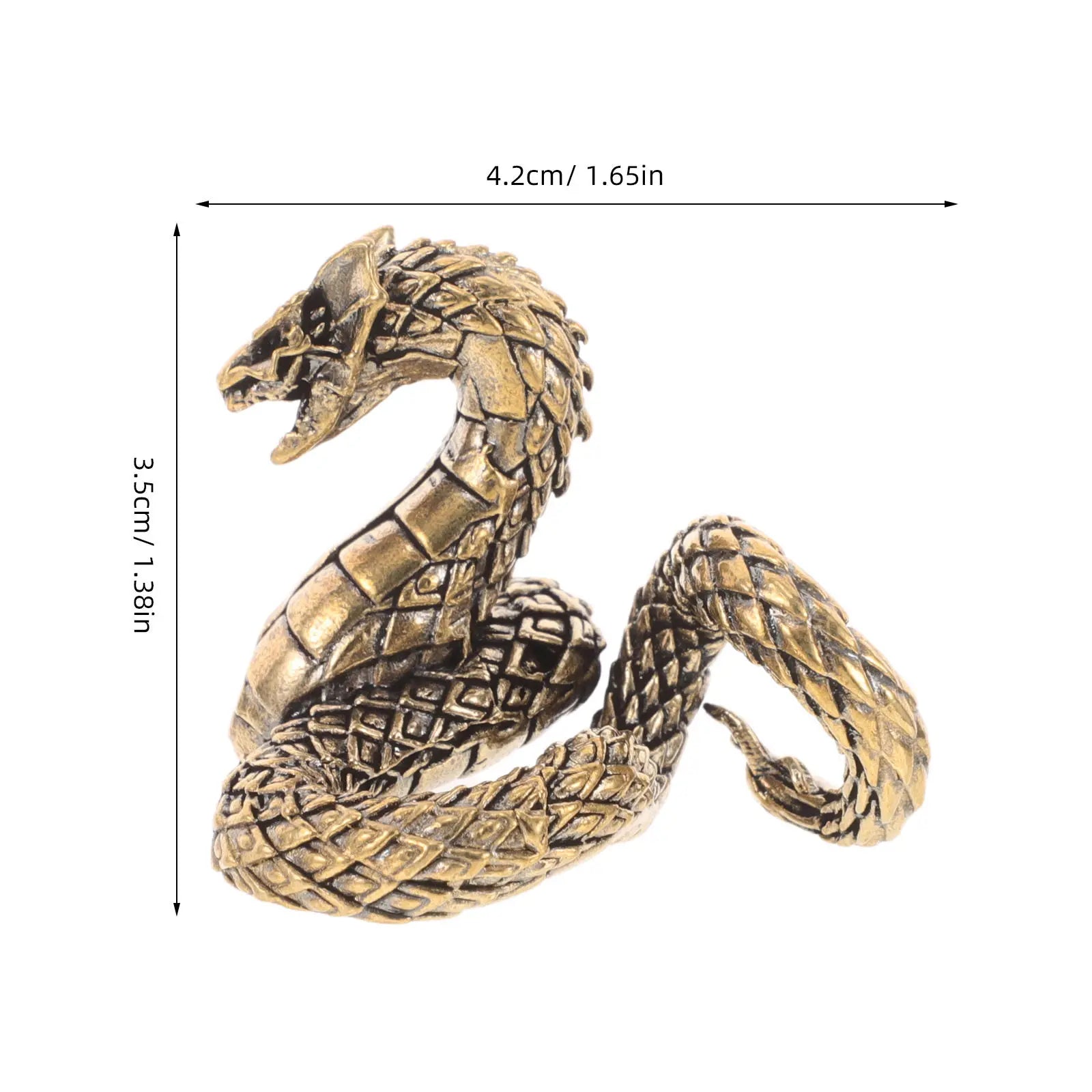 Brass Snake Statue Black Serpent Retro Desktop Ornament Home Office Decor 2025 Year of The Snake Qme