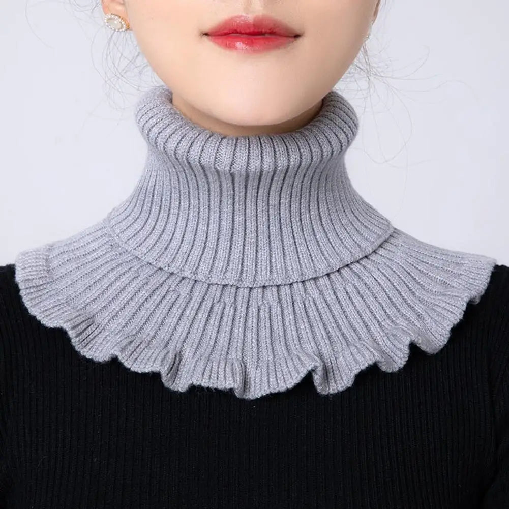 Warm Knitted Fake Collar Woolen Women Turtleneck Knitted False Fake Collar Detachable Neck Scarf Thicken Windproof Fake Collars Qme
