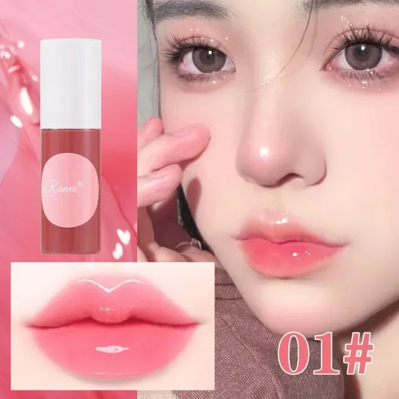 Water Tint Liquid Lip Stain Cherry Juice Lip Gloss Tint Non-stick Lasting Moisturizing Lip Dye Lips Cheek Rouge Water Makeup Qme 01