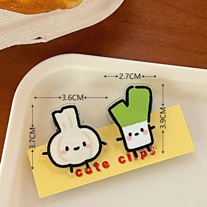 1pair Cute INS Animated Fruit Cartoon Sealing Clip Note Pp Decoration Qme A2