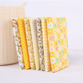 7Pcs Flower Printed Cloth For Dress Sewing Patchwork Fabric Cotton Fabric DIY Handicraft Quilting Needlework Handmade Material Qme 7pcs yellow 25X25cm