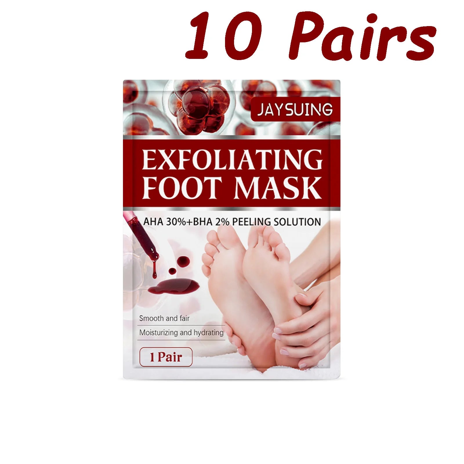 AHA Exfoliating Foot Mask Moisturizing Anti Crack Heel Foot Calluses Dead Skin Remover Smooth & Soft Feet Care Foot Patch Qme 10 Pairs