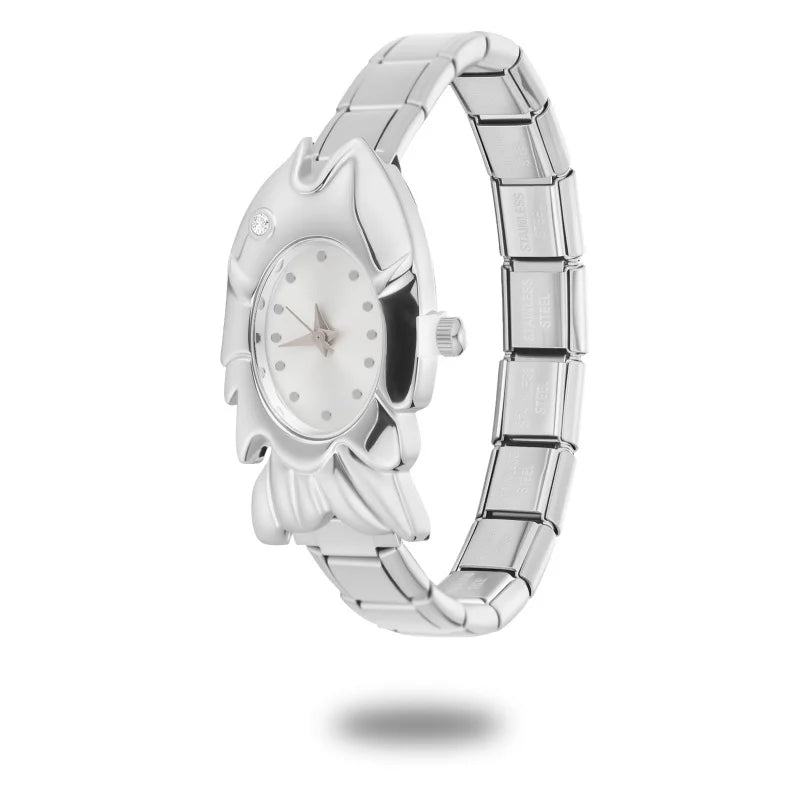 Wholesale Men Women's DIY Width Italian Elastic Charm Stainless Fish